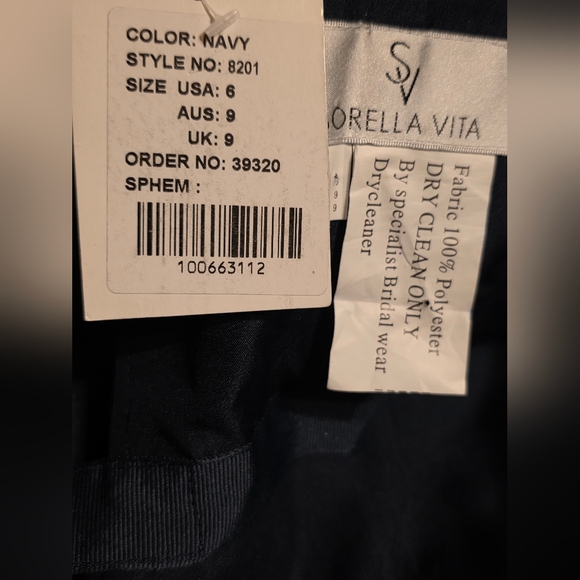 SORELLA VITA Navy One-Shoulder Ruffle Evening Gown - Picture 13 of 13